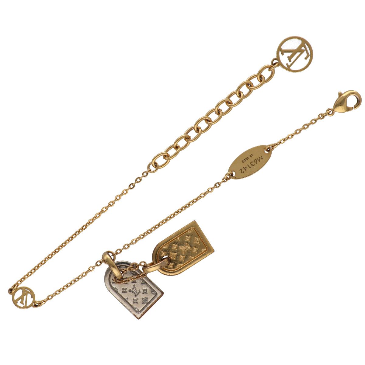 【中古】 LOUIS VUITTON ルイ・ヴィトン ブレスレット・ナノグラム 腕輪  M63142 ブレスレット・ナノグラム ゴールド 25023418 YM ジュエリー・アクセサリー-ブレスレット-メンズジュエリー・アクセサリー