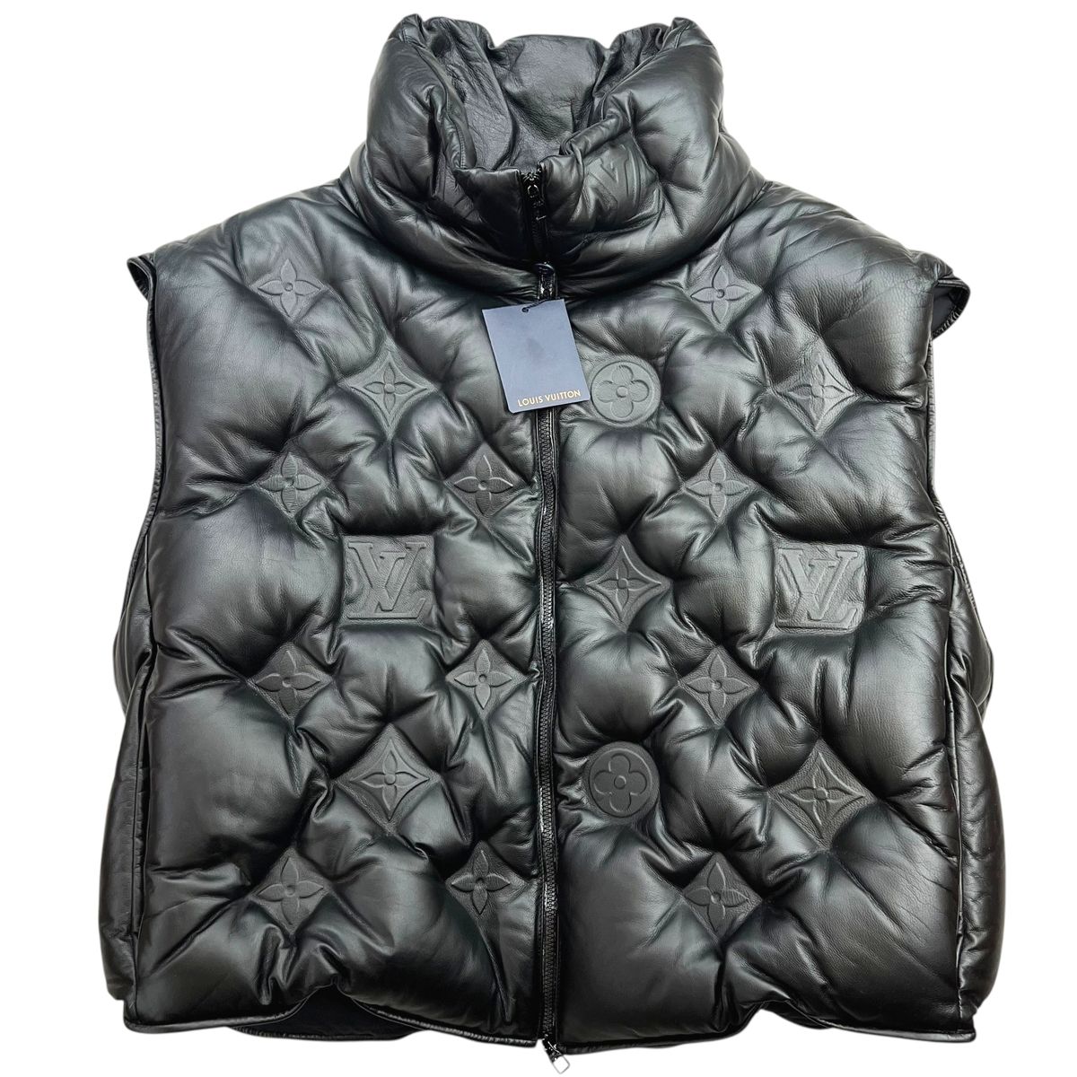 【中古】 LOUIS VUITTON ルイ・ヴィトン モノグラムボーイフッドパファレザージレ 1A5Q4W 盛りだくさんなめし革 落ちこむより良い 黒 曳き船付き添い人 メンズ 秋冬 24007965 MK