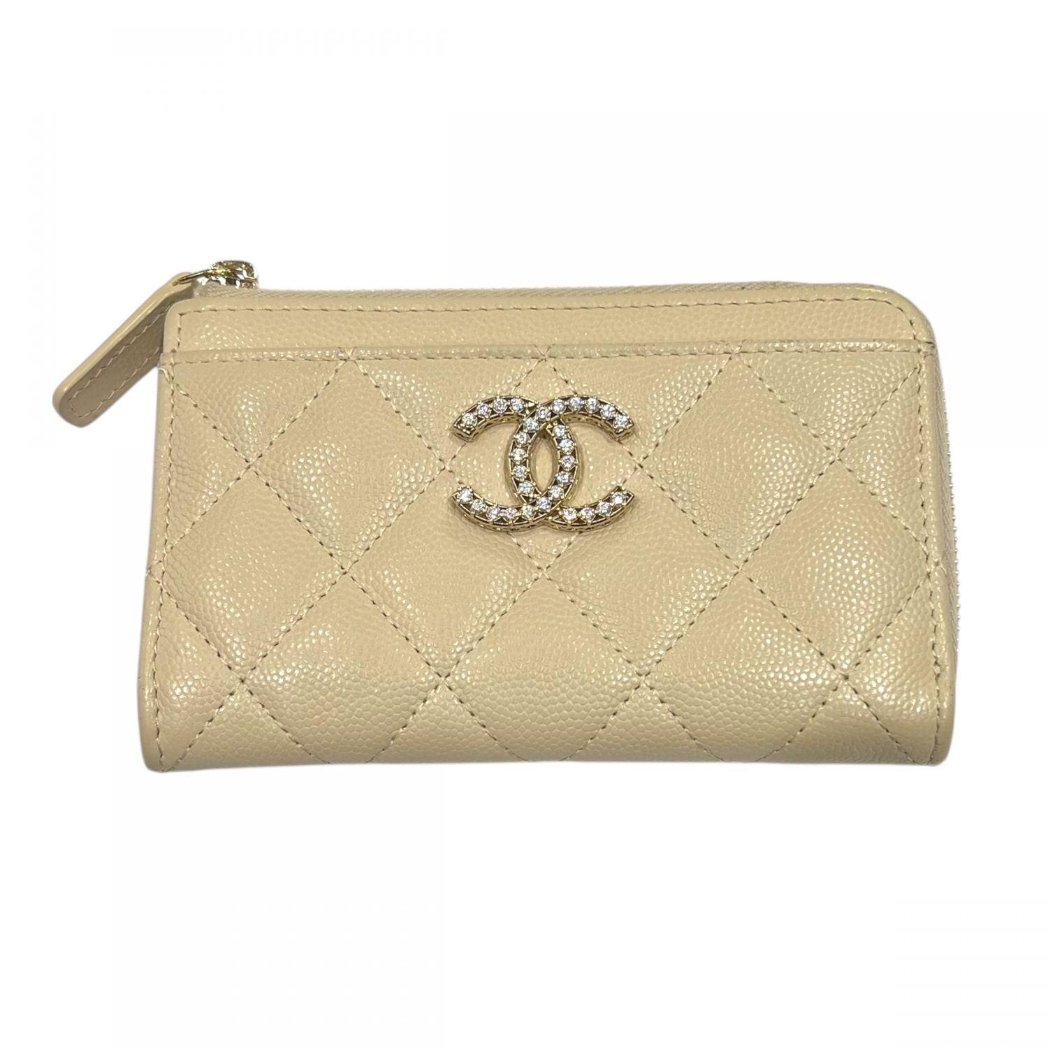 【中古】 CHANEL シャネル AP4558 マトラッセ フラグメントケース カードケース ミニ財布 キャビアスキン ベージュ レディース 26003731 SA 76,450円