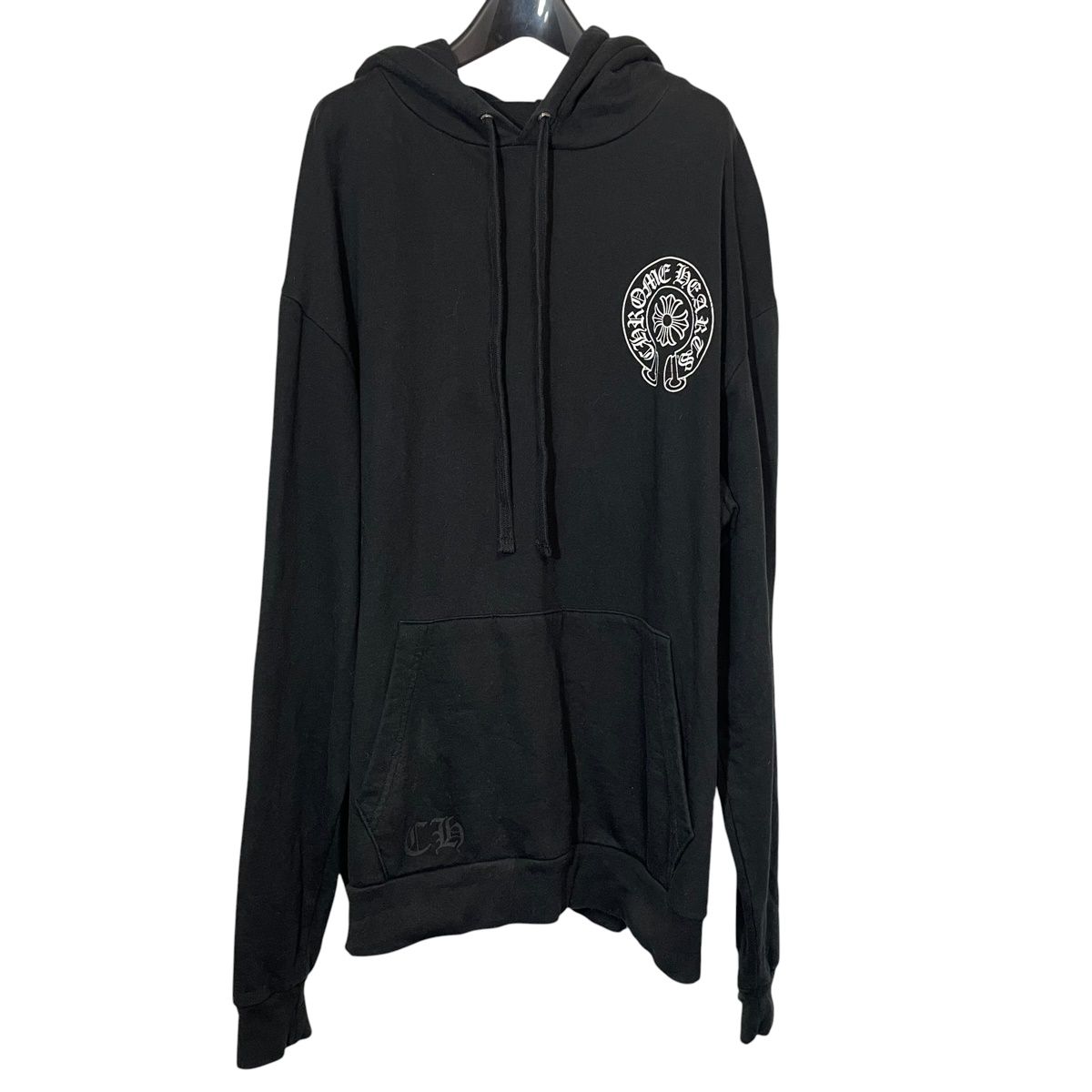 【中古】CHROME HEARTS クロムハーツ バックホースシュープリント パーカー 黒いこと XL大いさ 黒いこと パーカー 26014855 RD