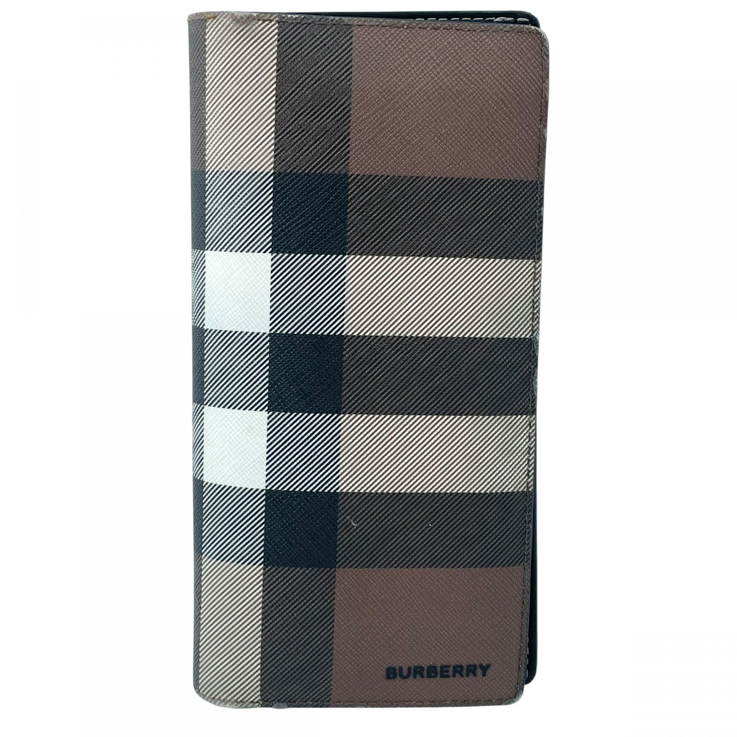 【中古】 BURBERRY バーバリー 8052803 読み合わせる柄長がま口 ロングウォレット メンズ 赤銅色 26010815 KJ バッグ・小物・ブランド雑貨-財布・ケース