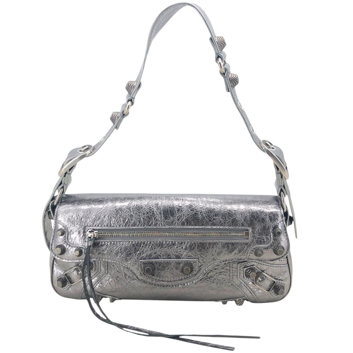 【正規品】BALENCIAGA ネオカゴール xs シルバー ラインストーン付き ○送料込○BALENCIAGA NEO CAGOLE XS ラインストーン付 シルバー