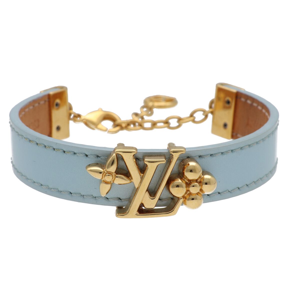 【中古】 LOUIS VUITTON ルイヴィトン ブレスレット･LV アイコニック M8525 ゴールド ライトブルー アクセサリー ロゴ 26019029DS｜歌舞伎屋 X シルバーバンク 46,800円