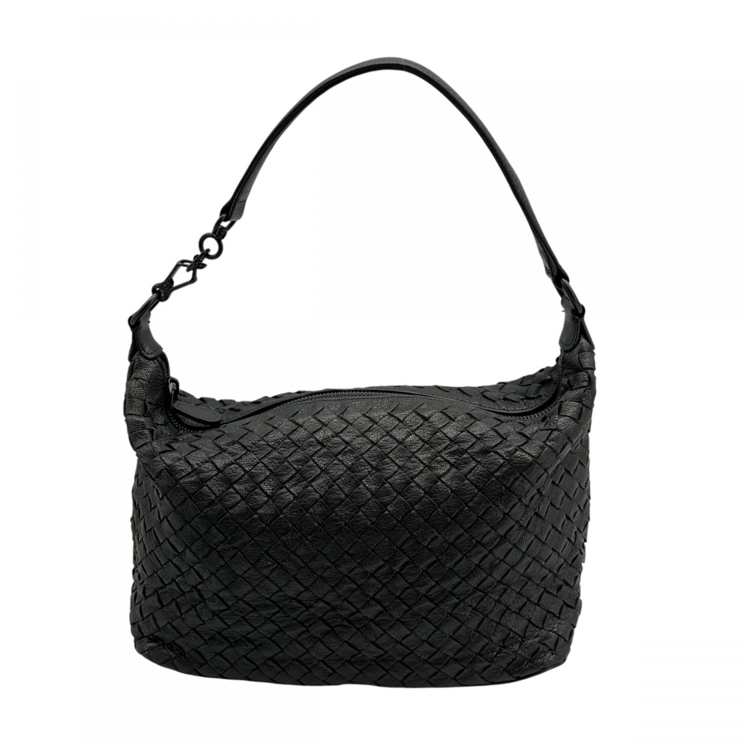 【中古】 Bottega Veneta ボッテガウェネタ イントレチャート ホーボーバッグ ハンドバッグ レザー ブラックレディース 26010596 SA|歌舞伎屋 X シルバーバンク
