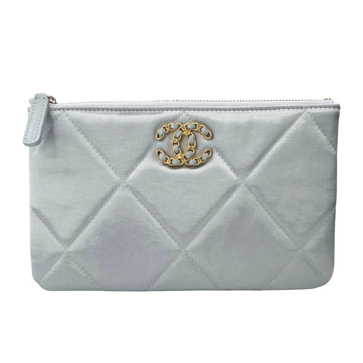 【中古】 CHANEL シャネル  19 かざり付ける合切袋 キルティング ナイロン 点火装置薄墨色 子ヒツジひと肌 クラッチペダル御徒面子 大物 押さえる 合切袋 レディース 25020243 HO
