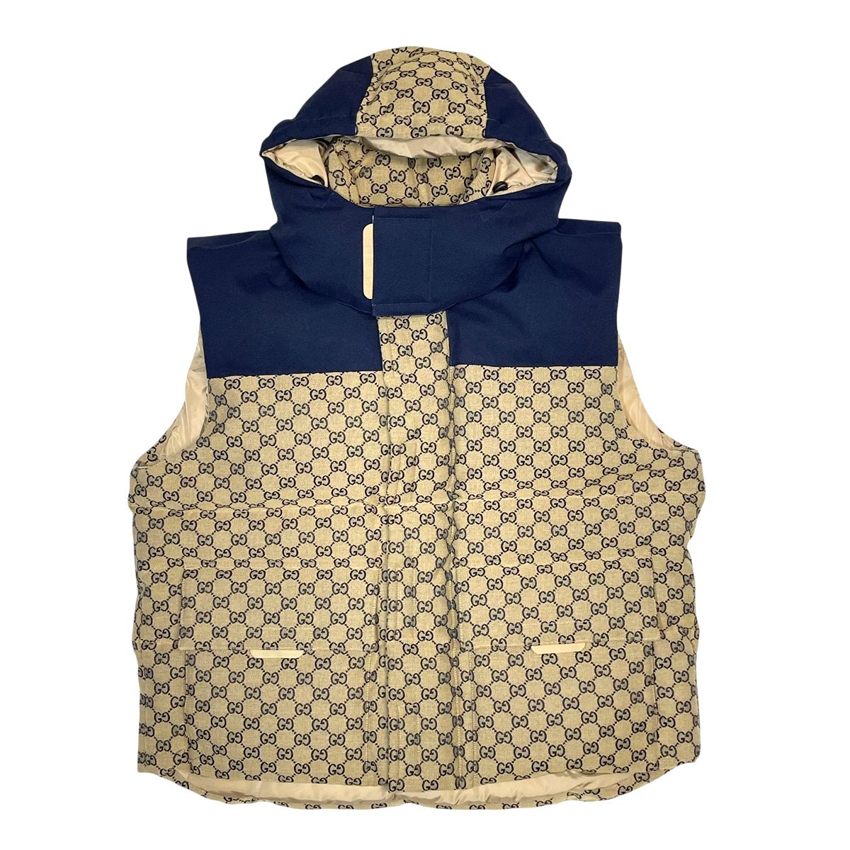 【中古】 GUCCI グッチ GGキャンバス ダウンベスト 710586 Z8A58 ロゴ ジャケット アウター メンズ 26002181 AO｜歌舞伎屋 X シルバーバンク