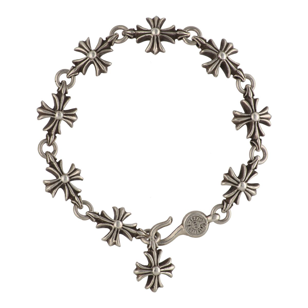 【中古】 CHROME HEARTS クロムハーツ カットアウトCH足し加える 腕輪 9繋がり SV925 しろがね色 9LINK 添え物 はりつけ台 25027293 RS