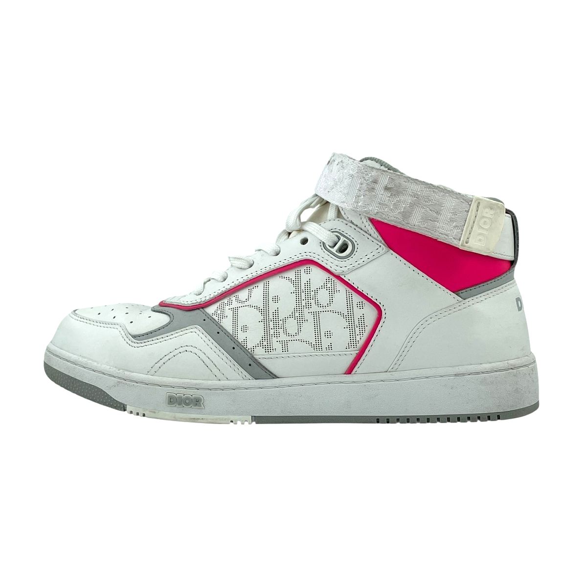 【中古】 Christian Dior クリスチャン・ディオール B27 ハイトップ スニーカー ベルト オブリーク ホワイト ピンク メンズ 24022135 AO 39,520円
