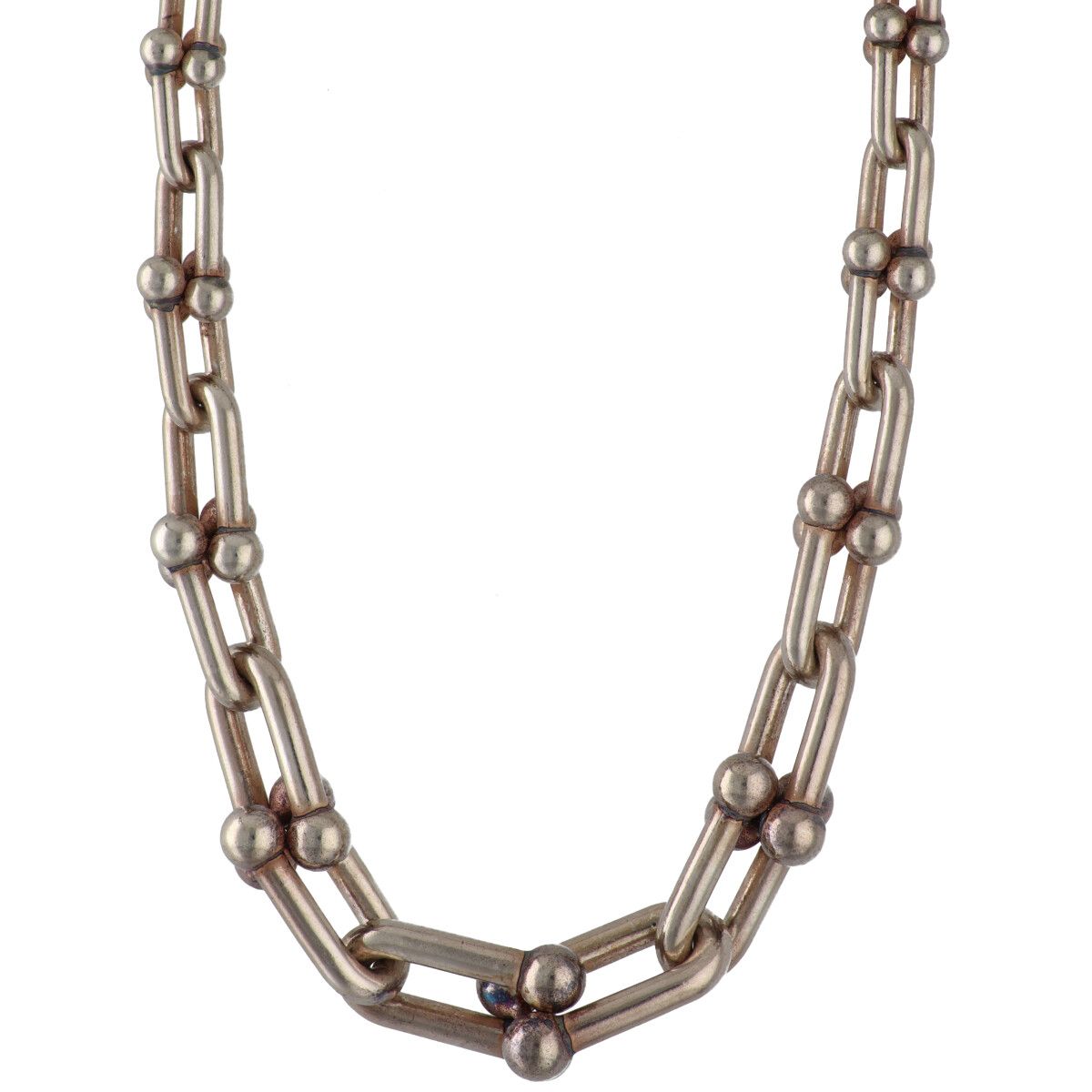【中古】Tiffany＆Co. ティファニー ハードウェア グラジュエイテッド リンク ネックレス 60153092 Ag925 シルバー チェーン アクセサリー 25019169 RS