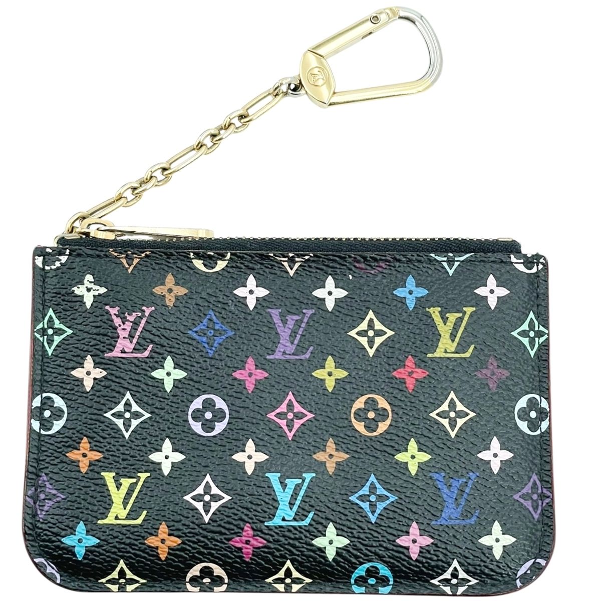 【中古】 LOUIS VUITTON ルイ・ヴィトン M93735 ポシェット・クレ マルチカラー ノワール 黒 カードケース キーケース 小銭入れ ミニポーチ レディース 26002177 MK