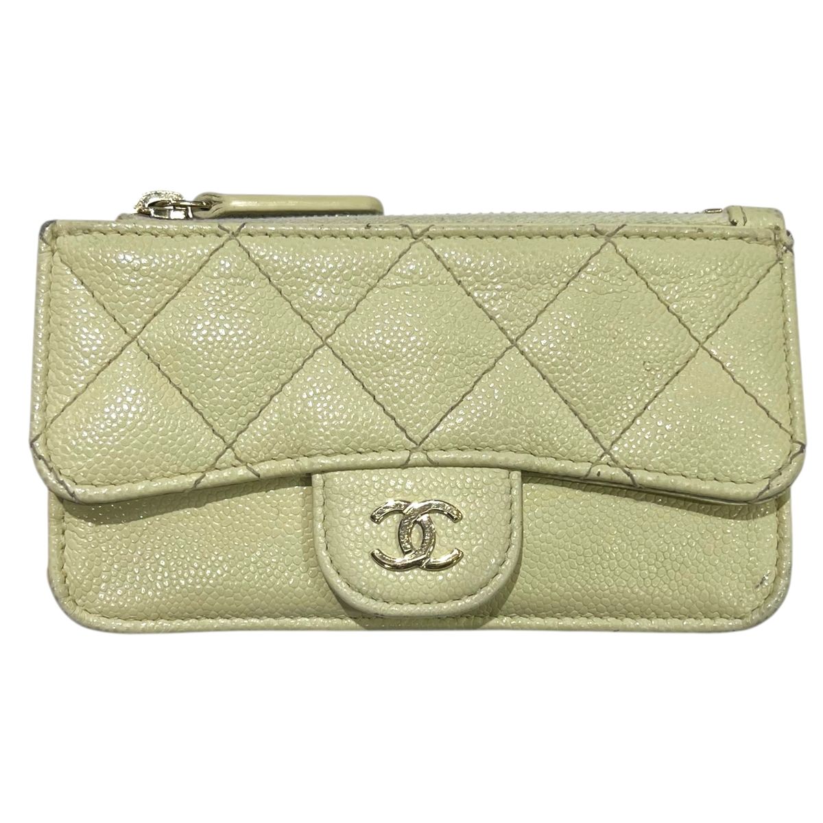 ☆☆CHANEL シャネル マトラッセ クラシック カードケース AP2570 ライトイエロー キャビアスキン ケース 布袋有 CHANEL（シャネル） マトラッセ クラシック カードケース AP2570