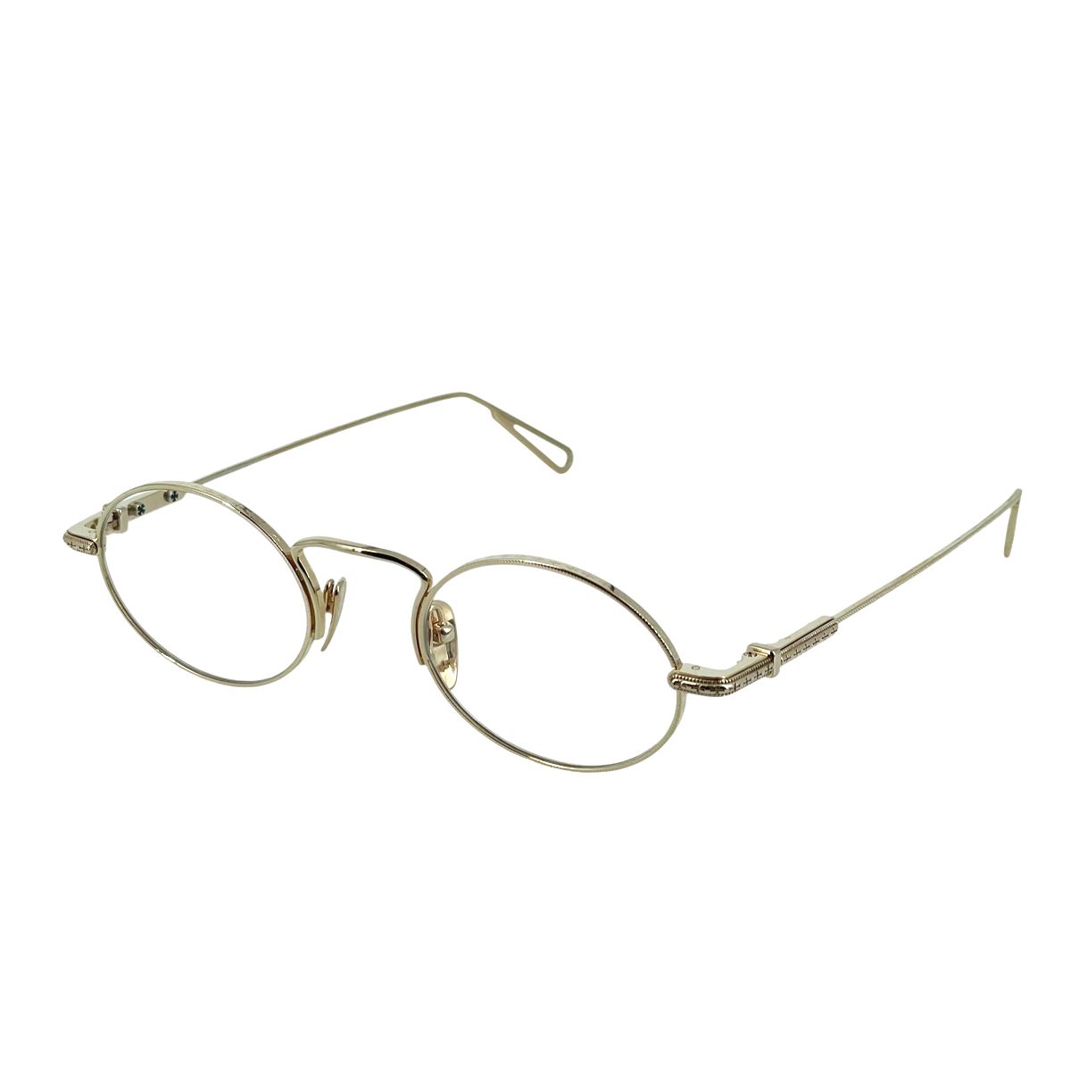 【中古】 CHROME HEARTS クロムハーツ CLAPPER オーバル ひな形 ゴールド メガネ 24010108 AO