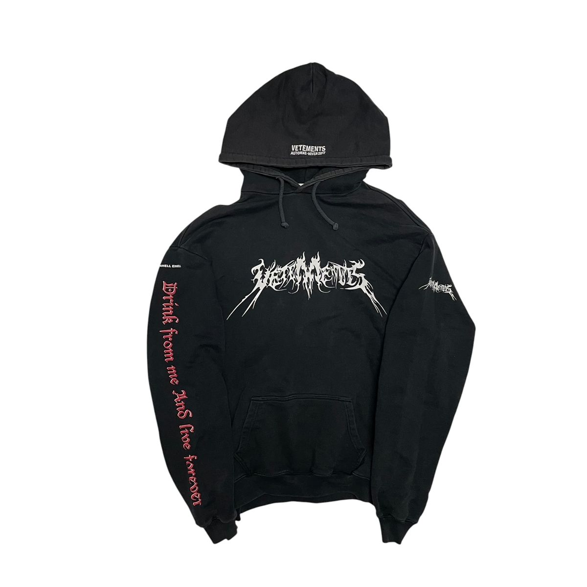 【中古】 VETEMENTS ヴェトモン トータルファッキンダークネスプルオーバーパーカー 16AW Total Fucking Darkness Hoodie MH17TP17 オーバーサイズ ロゴ メンズ 26000340 AO