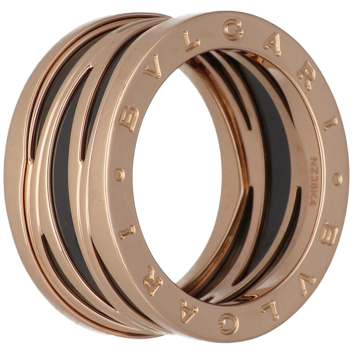 【中古】 BVLGARI ブルガリ ビーゼロワン デザインレジェンド リング 指輪 K18PG 750 セラミック ロゴ メンズ レディース 26009921 AO|歌舞伎屋 X シルバーバンク