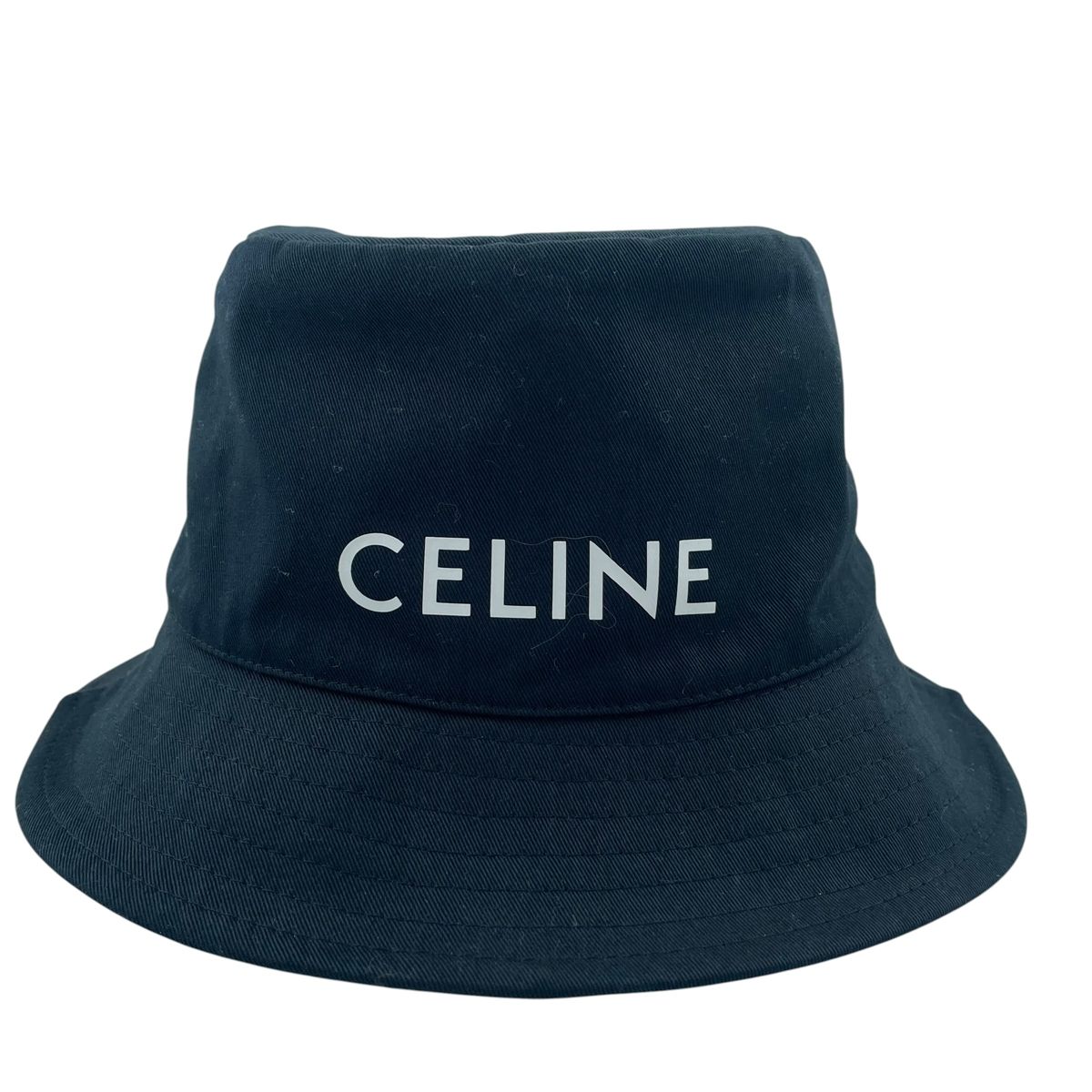 【中古】CELINE セリーヌ ロゴバケットハット 黒いこと 2金5B968P L大いさ 黒いこと 井戸釣瓶かぶり笠 25024283 RD