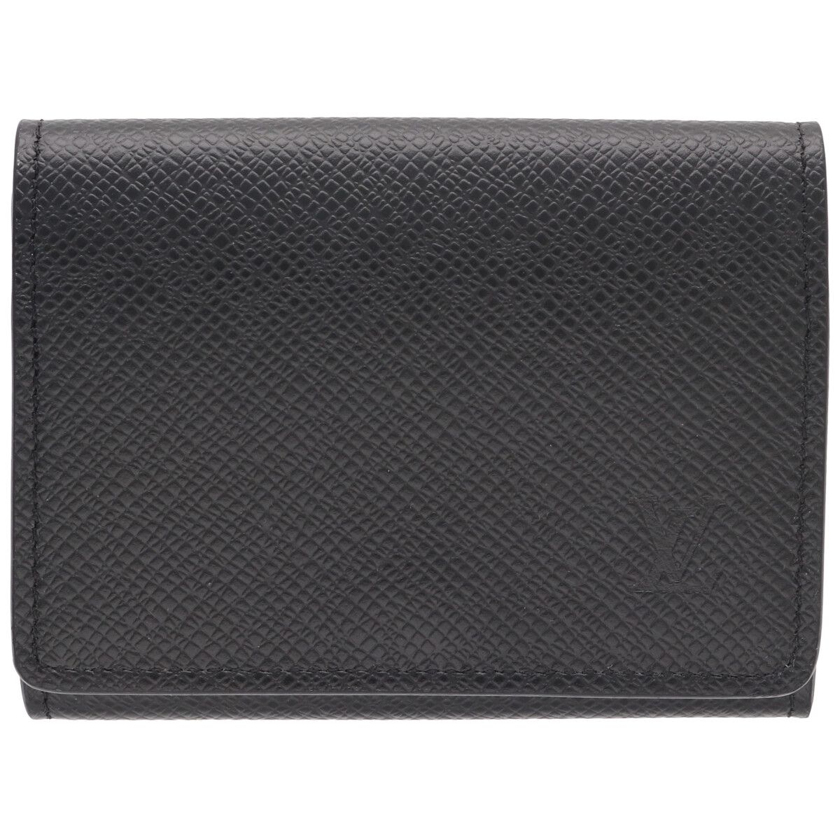 【中古】 LOUIS VUITTON ルイ・ヴィトン カードケース アンヴェロップ・カルト ドゥ ヴィジット NM M64595 タイガ･レザー ブラック 名刺入れ カードホルダー 26010036 RS