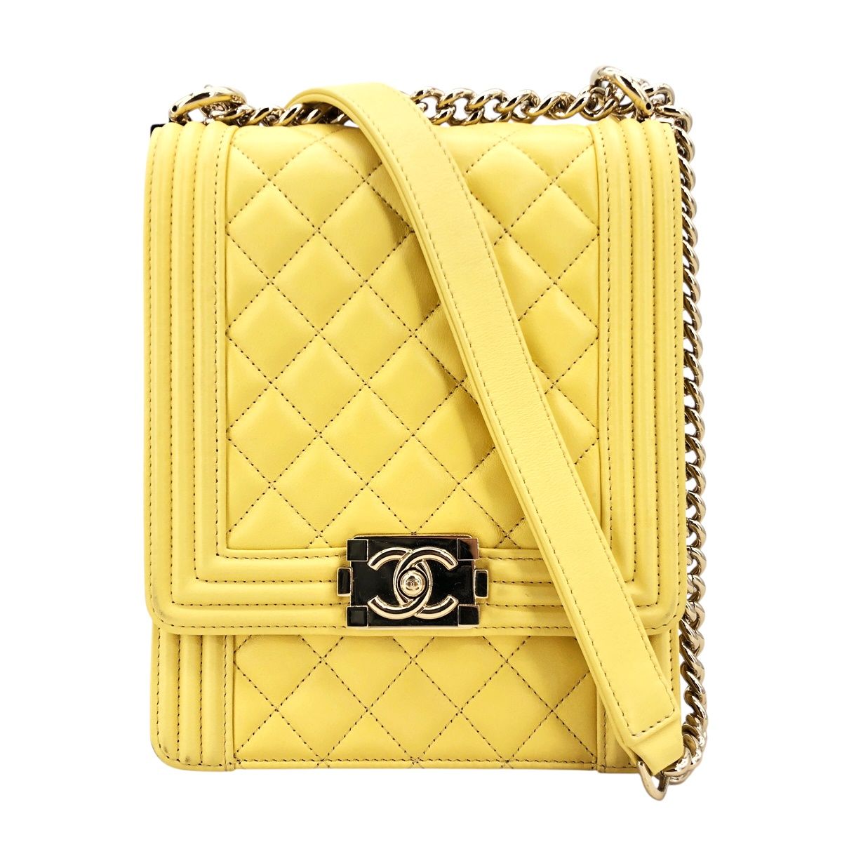 【中古】 CHANEL シャネル 男の子シャネル チェーン店肩口 御徒面子 AS0130 子ヒツジひと肌 黄み マトラッセ ココマーク 縦型 ゴールド金具 27番台 レディース 25012717 AO レディースバッグ-バッグ-バッグ・小物・ブランド雑貨