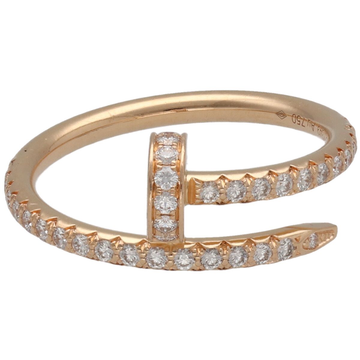 【中古】 Cartier カルティエ ジュストアンクルリング スモールモデル 48 B4231448 K18PG ダイヤモンド ピンクゴールド セミパヴェ SM 指輪 25030606 RS｜歌舞伎屋 X シルバーバンク 314,550円