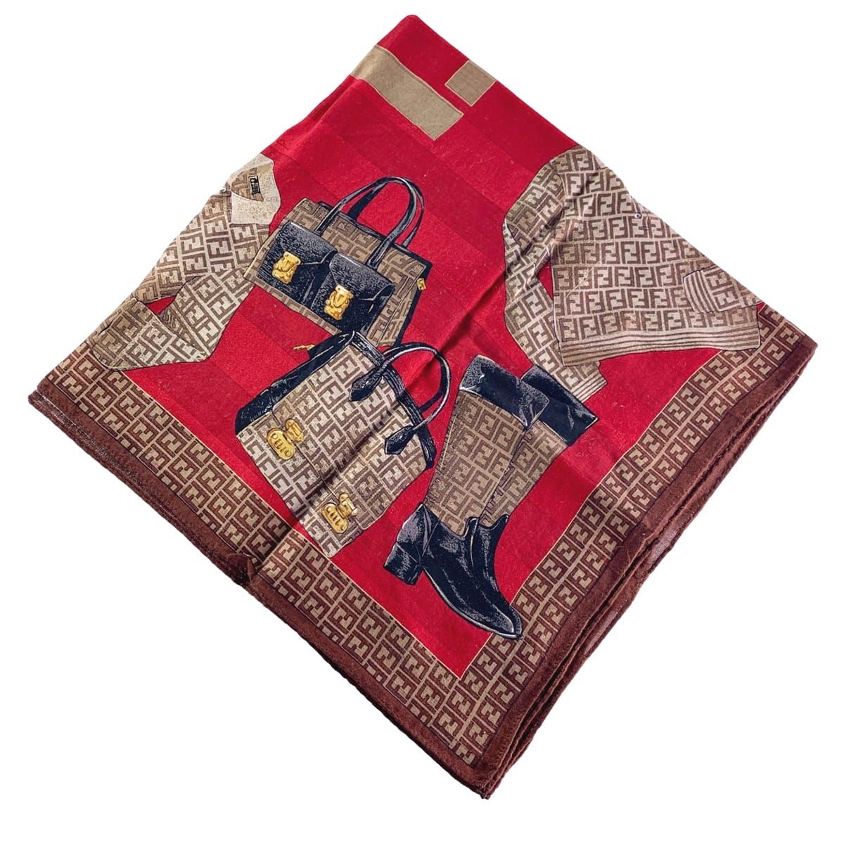 【美品】フェンディ　総柄　スカーフ　ズッカ柄　派手柄　シルク　100　大判 楽天市場】FENDI【フェンディ】スカーフ ズッカ柄 FFパターン 総