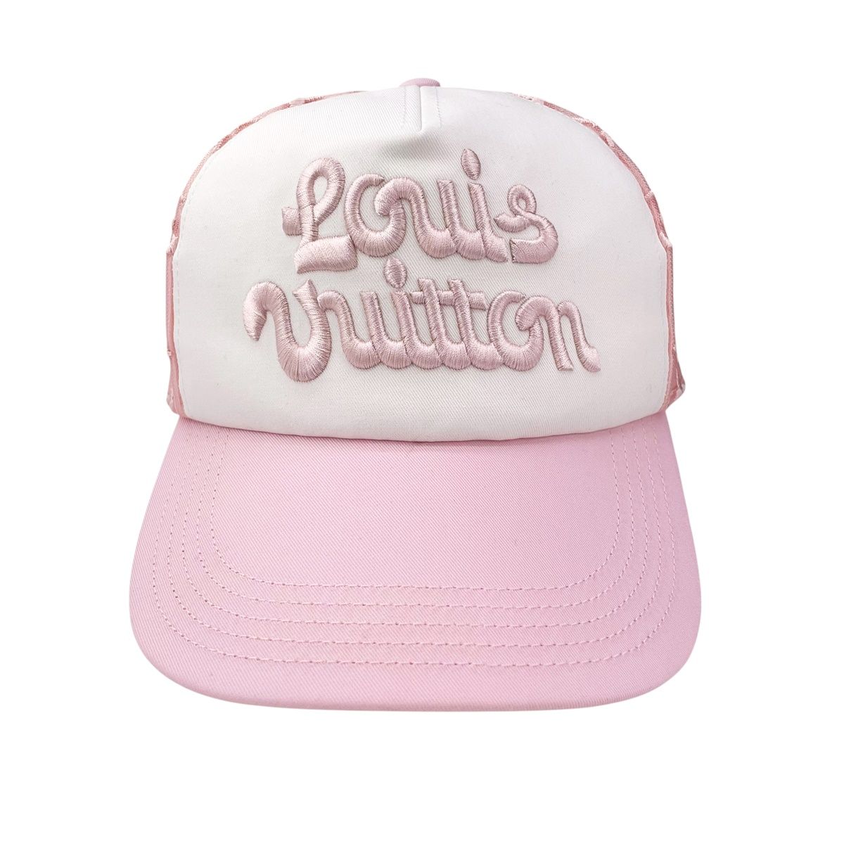 CASQUETTE AUTHENTIQUE LOUIS VUITTON MAILLE SIGNATURE M7463M FEMME ROSE F/S