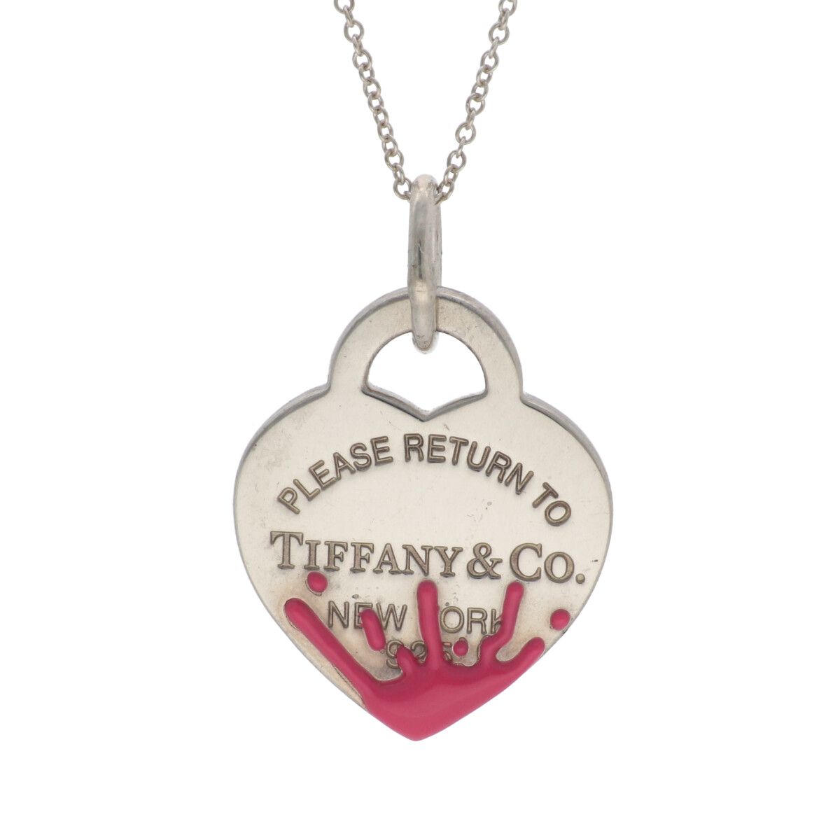 【中古】 Tiffany ＆ Co. ティファニー ネックレス ネックレス・ペンダント リターン　カラースプラッシュ SV925　ハートタグ　ピンク 26003736 LI