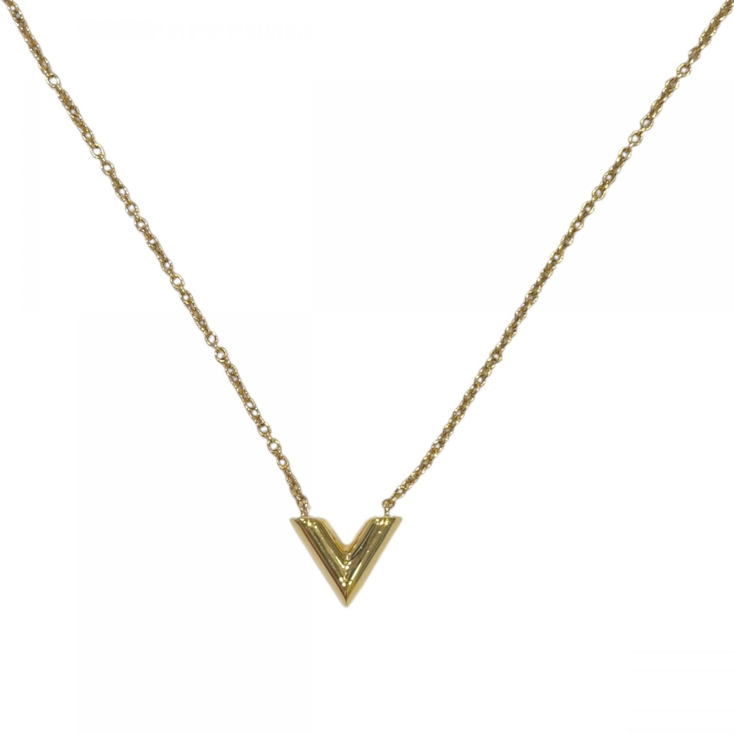 【中古】 LOUIS VUITTON ルイ・ヴィトン M61083 エセンシャル V ネックレス ゴールド アクセサリー レディース 26003861 SA