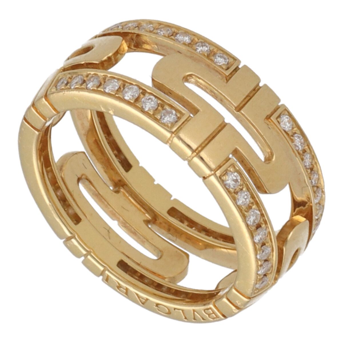 【中古】 BVLGARI ブルガリ パレンテシ オープンワーク リング 50 9号 K18YG ゴールド ダイヤモンド 指輪 24021028 RS｜歌舞伎屋 X シルバーバンク