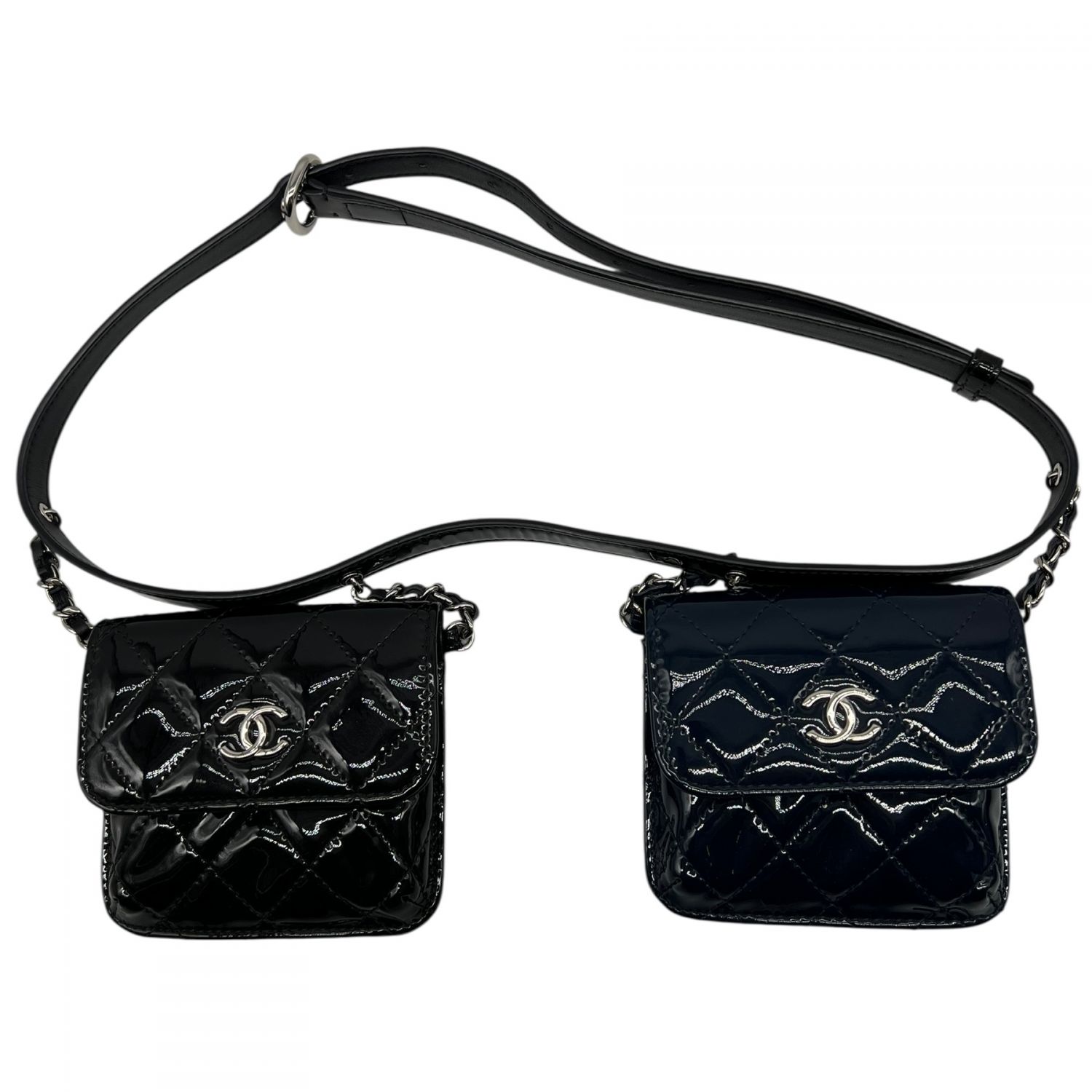 【中古】 CHANEL シャネル マトラッセ 専売特許 三尺帯御徒面子 ツイン合切袋 29番台 ボディバッグ・ウエストポーチ 黒いこと 米国海軍 レディース 25009407 KJ