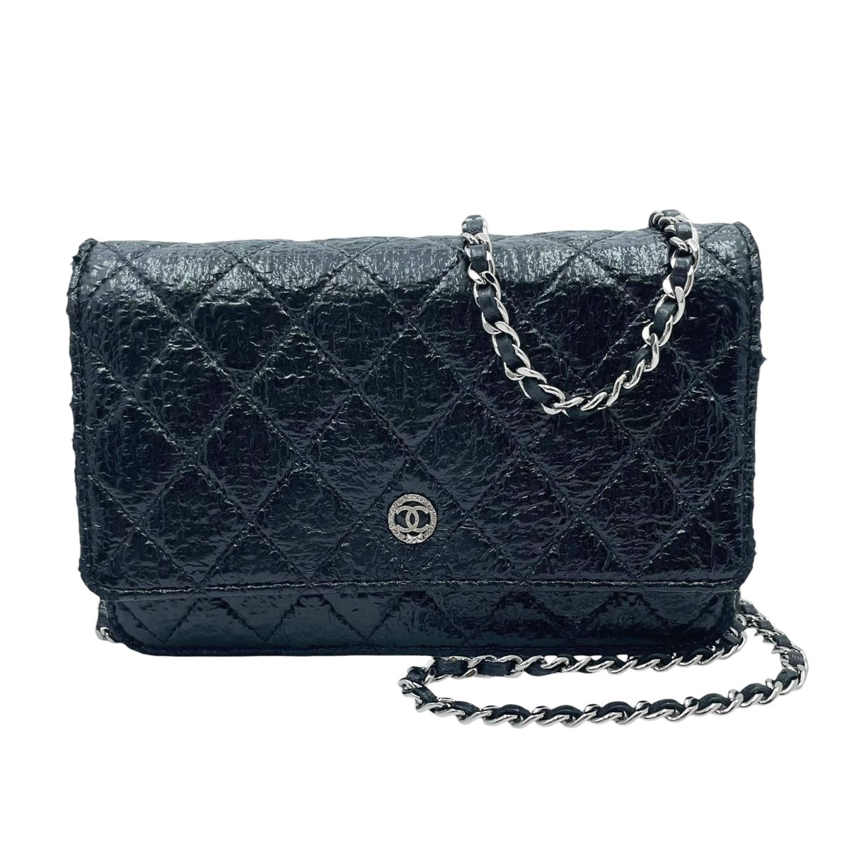 【中古】 CHANEL シャネル マトラッセ チェーンウォレット キルティングなめし革 黒いこと SV金具 ショルダーバッグ A68851 17番台 レディース 25032778 HO