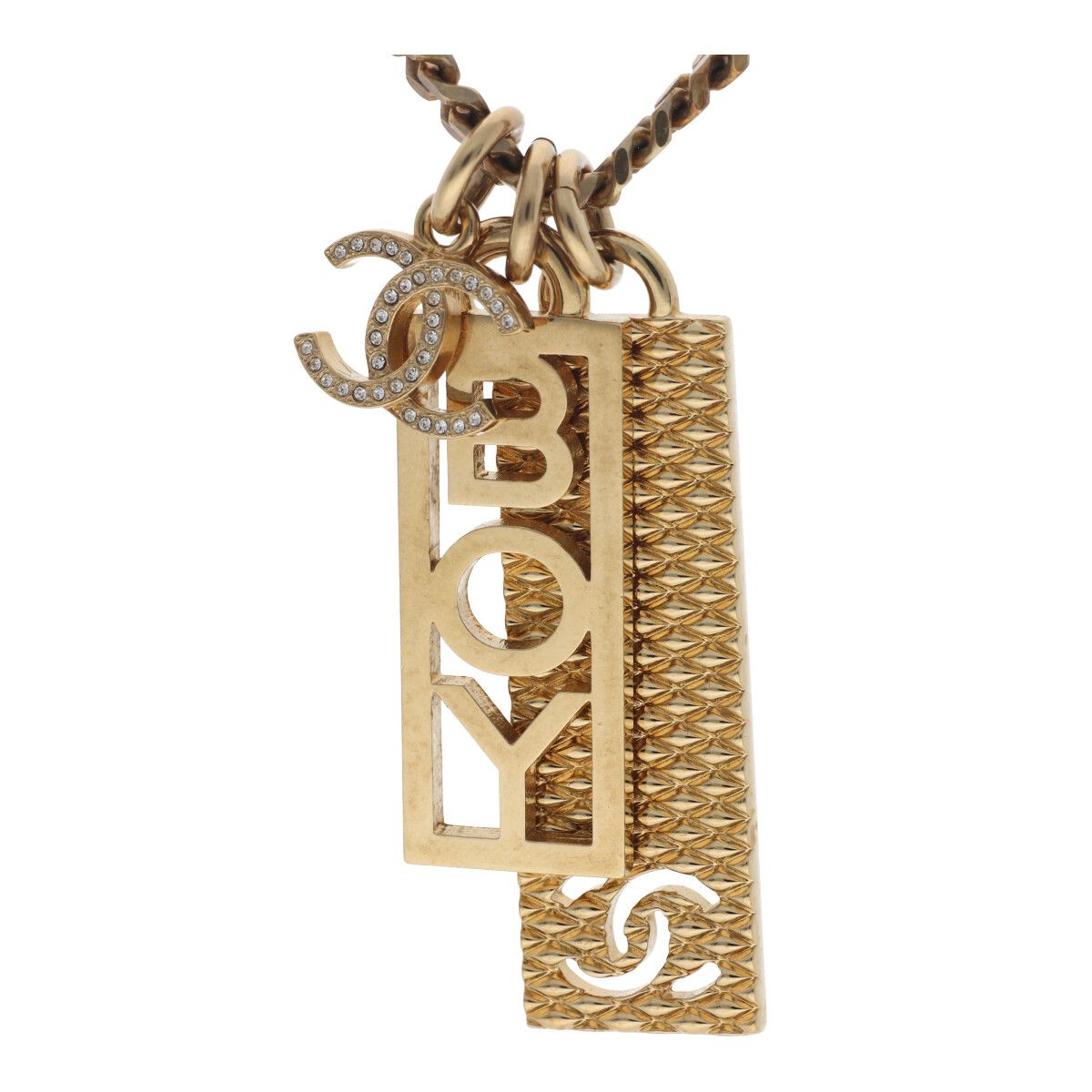 【中古】 CHANEL シャネル ネックレス・ペンダント C22P BOY ペンダント タグ ココマーク ネックレス 23046135 YM｜歌舞伎屋 X シルバーバンク