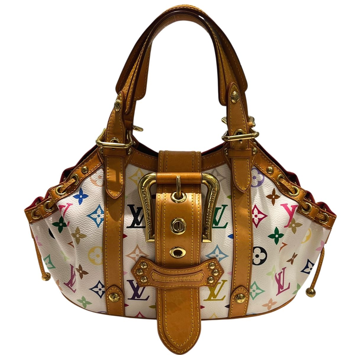 【中古】 LOUIS VUITTON ルイ・ヴィトン M92348 モノグラムマルチカラー テダPM ハンドバッグ ブロン 白 ホワイト レディース 25023030 SA