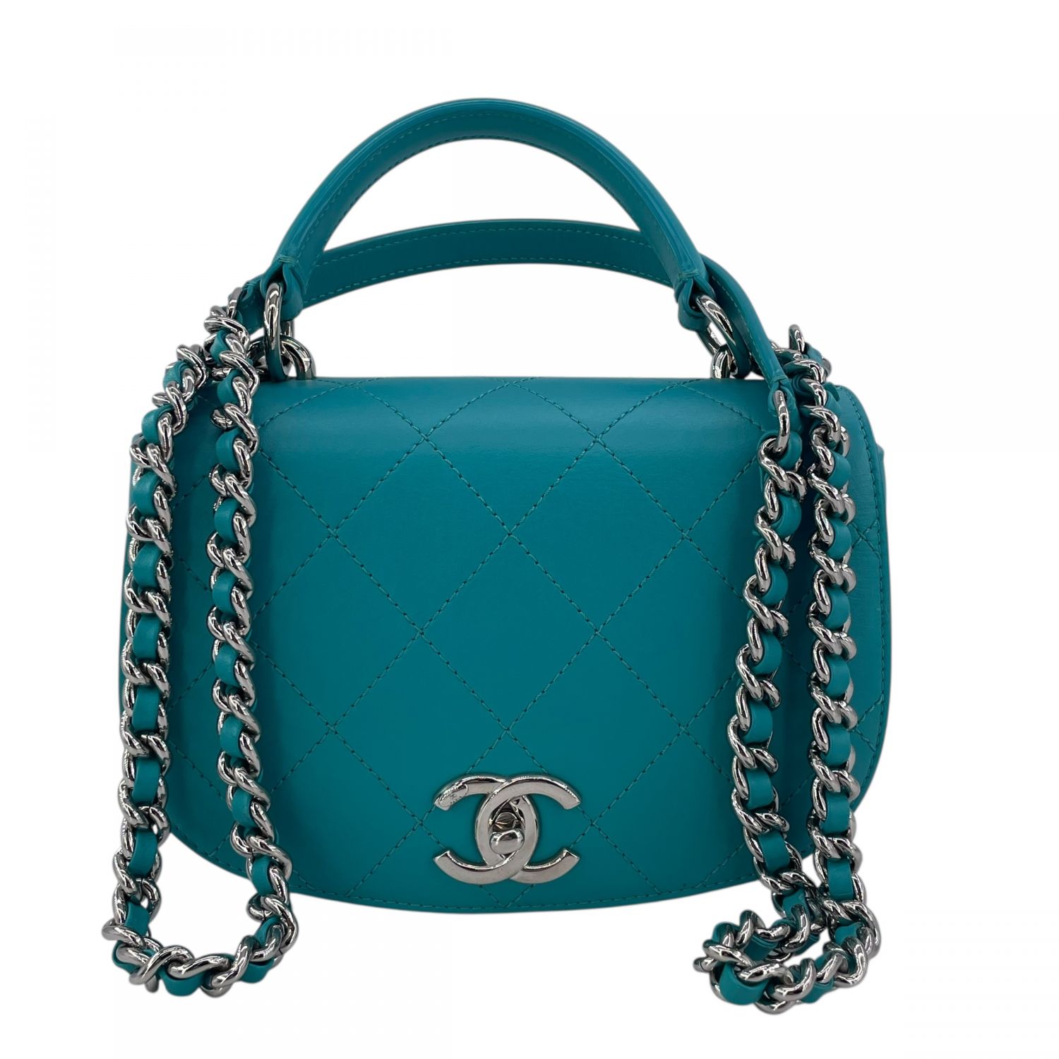 【中古】 CHANEL シャネル とっ始め手持ち部分 ２way チェーン店肩肉 ショルダーバッグ 23番台 子ヒツジひと肌 ライトグリーン レディース 23032374 KJ