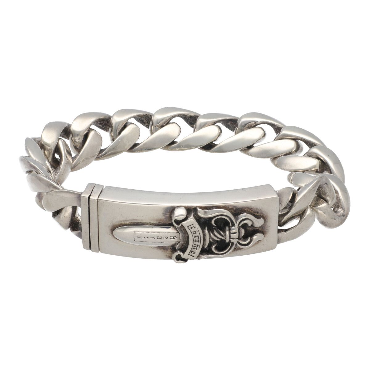 【中古】 CHROME HEARTS クロムハーツ ダガーID 腕輪 古典派音楽繋がり 13繋がり SV925 しろがね色 佩び物 25013804 RS