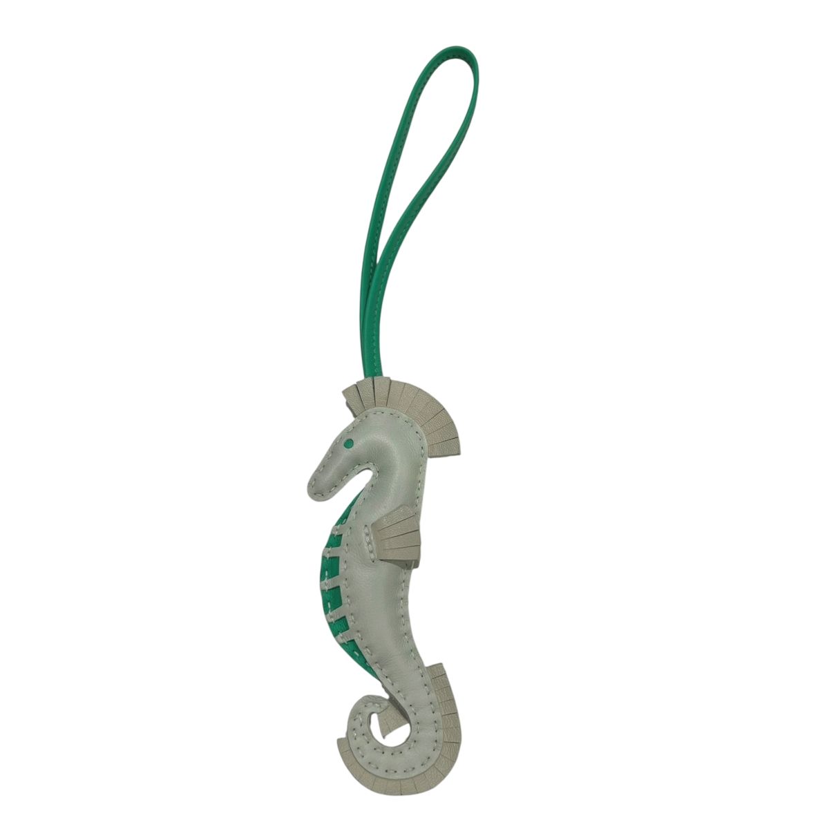 【中古】 HERMES エルメス Hippo Seahorse バッグチャーム イポ タツノオトシゴ ヴェールフィズ アニョーミロ バッグチャーム B刻印(2023年製) グリーン系 レディース レザー革小物25029232 SA