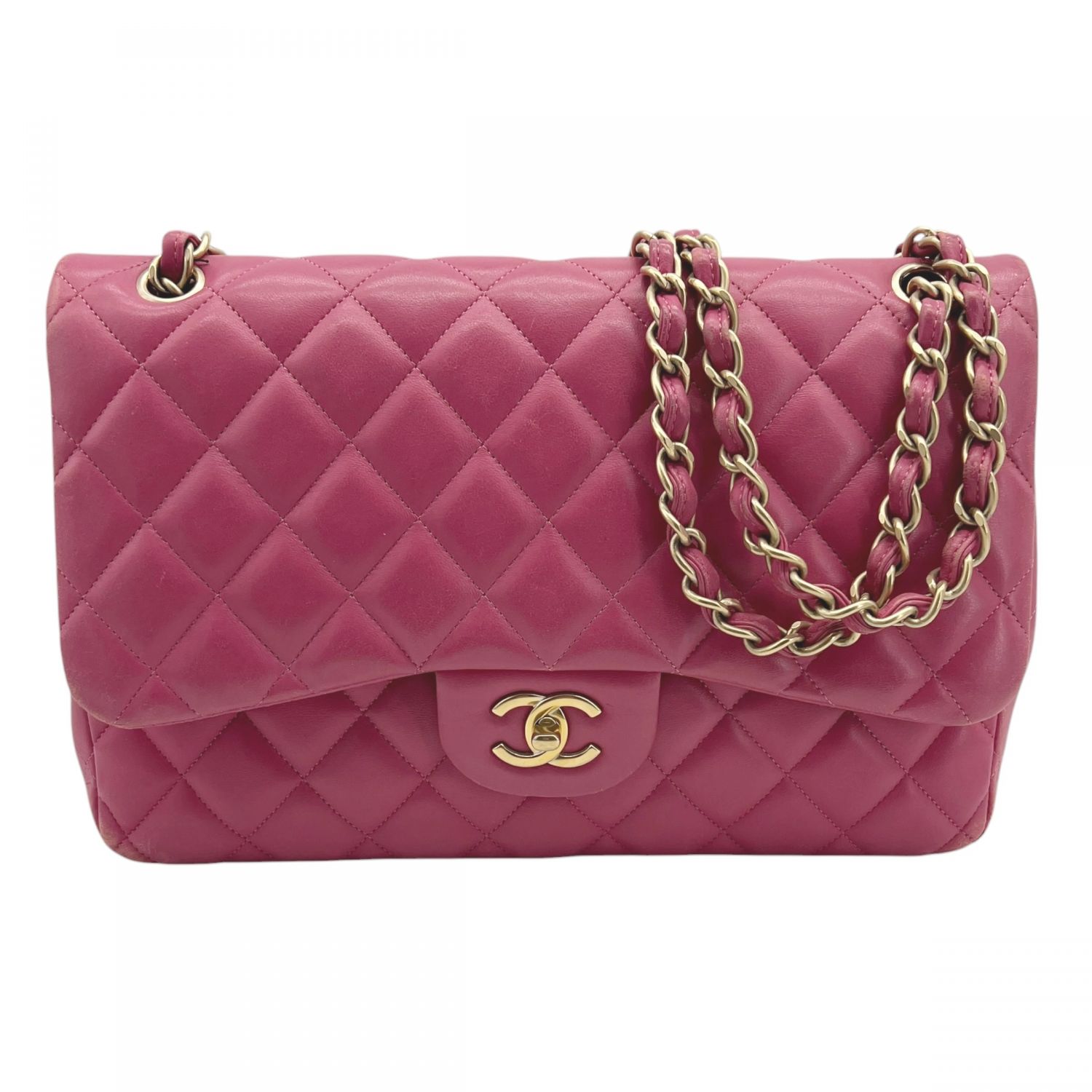 【中古】 CHANEL シャネル A58600 デカマトラッセ 30 古典派音楽 ラージチェーンショルダーバッグ ダブル下げ翼 曲がった掛け 肩かけ 17番台 GP金具 子ヒツジ素はだ サクラ色 レディース 26007959 SA