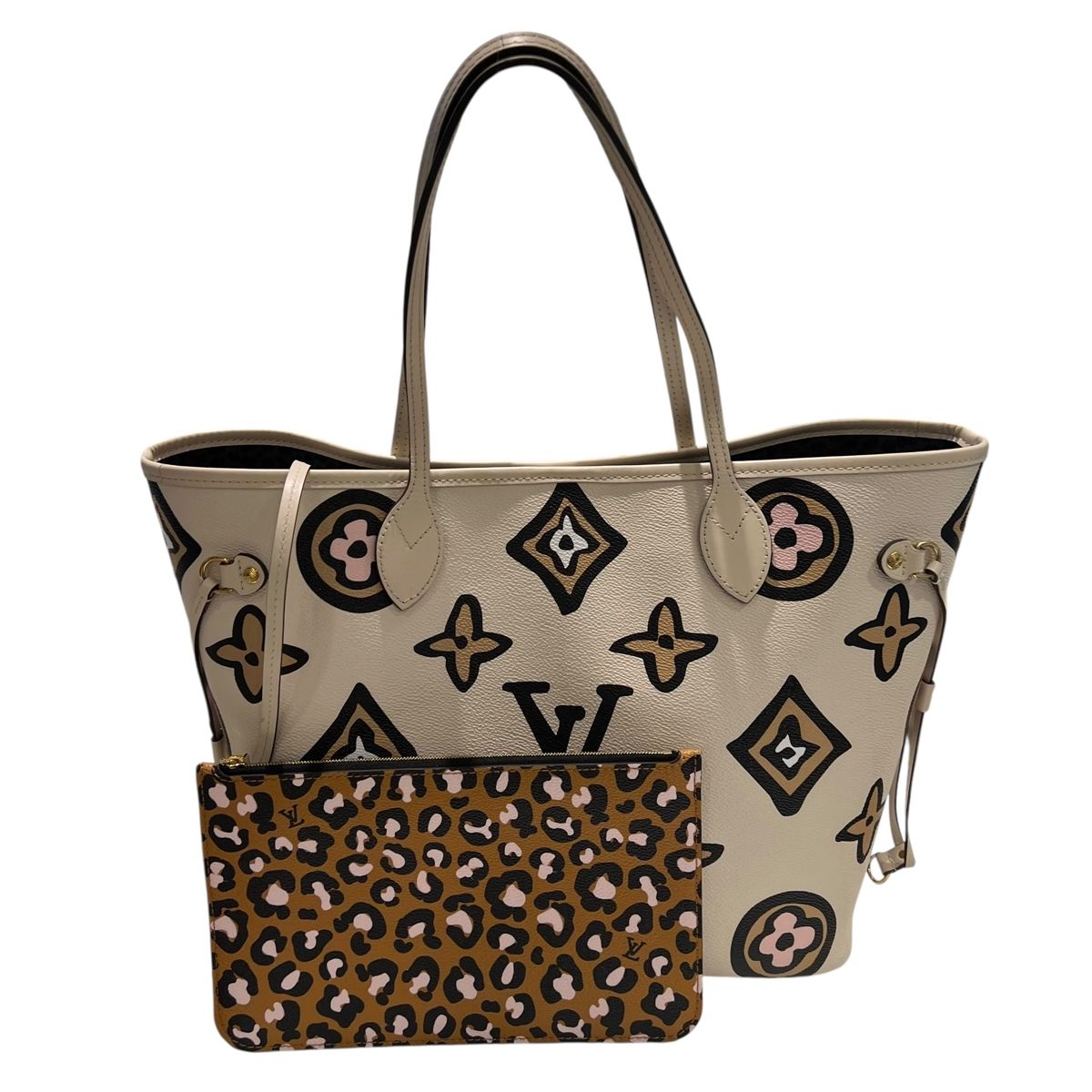 【中古】 LOUIS VUITTON ルイ・ヴィトン M45819 ワイルドアット・ハートカプセル・コレクション ネヴァーフルMM 肩掛けトートバッグ ポーチ付き ハンドバッグ25018897 SA
