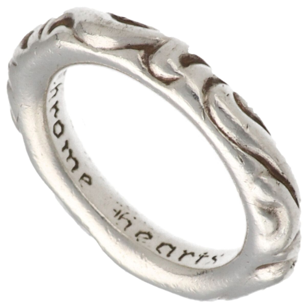 【中古】 CHROME HEARTS クロムハーツ  スクロールバンドリング 14号 SV925 しろがね色 指環 佩び物 25038863 RS