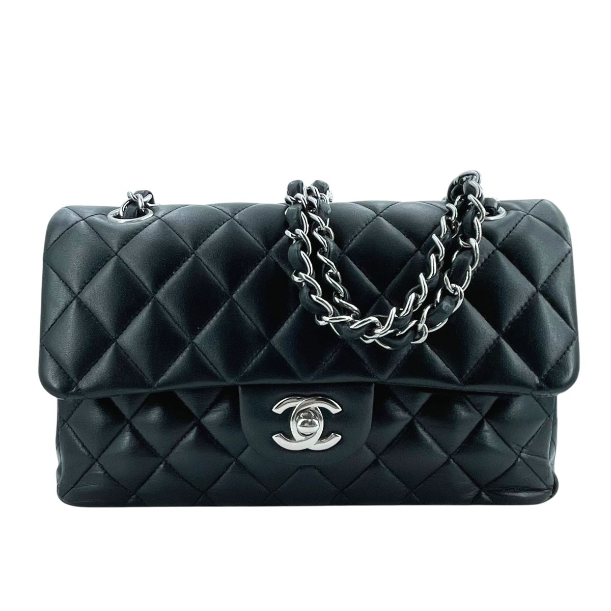 【中古】 CHANEL シャネル クラシック スモール ハンドバッグ マトラッセ23 A01113 ラム 黒 SV金具 チェーンショルダーバッグ ランダムプレート レディース 25010281 HO|歌舞伎屋 X シルバーバンク