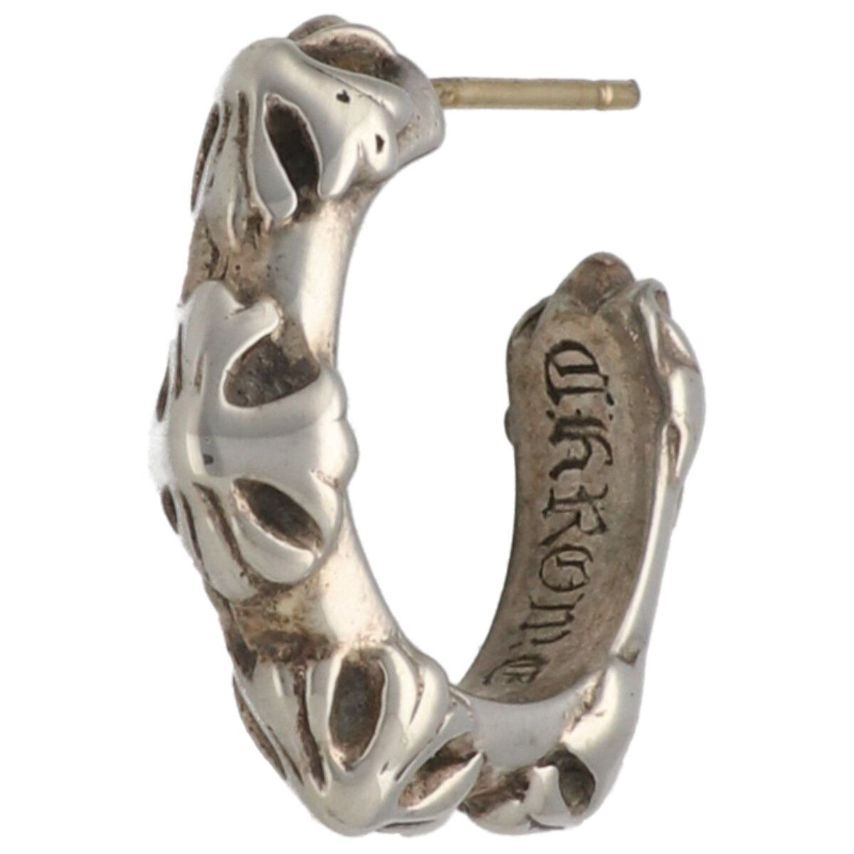 【中古】 CHROME HEARTS クロムハーツ クロスバンドフープピアス SV925 しろがね色 イヤリング 付属品 24030787 RS