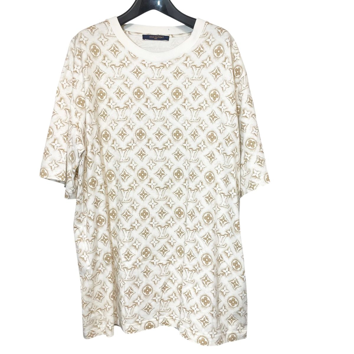 LOUIS VUITTON (ルイ ヴィトン) モノグラムシルク半袖シャツ グレー