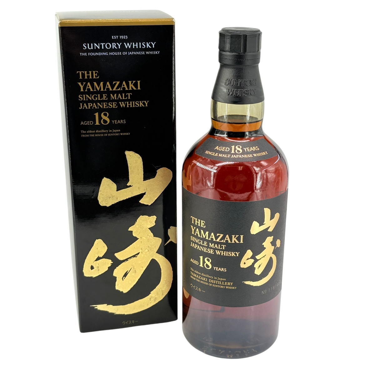 正規品 箱付き 山崎 18年 シングルモルトウイスキー 700ml サントリー 箱付き AGED 18 YEARS お酒 ジャパン ジャパニーズ 国産 43度 ウィスキー 酒類【中古】｜歌舞伎屋 X シルバーバンク