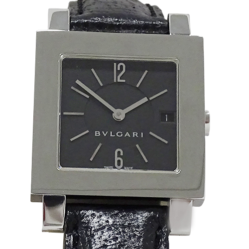 ブルガリ BVLGARI 時計 レザー 磨き済み クオーツ クアドラード