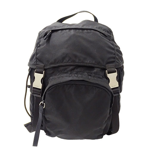 【ほぼ全品最大10％OFF！４日２０時から１０日２５時59分まで！】プラダ PRADA バッグ レディース メンズ ブランド リュック バックパック ナイロン ブラック ミニリュック 無地 シンプル おでかけ 【中古】