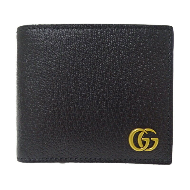 てん。 早い物勝ち!!希望価格交渉あり!! GUCCI 黒 レザー 財布 グッチ 長財布 財布 レディース GGマーモント ブラック 443123