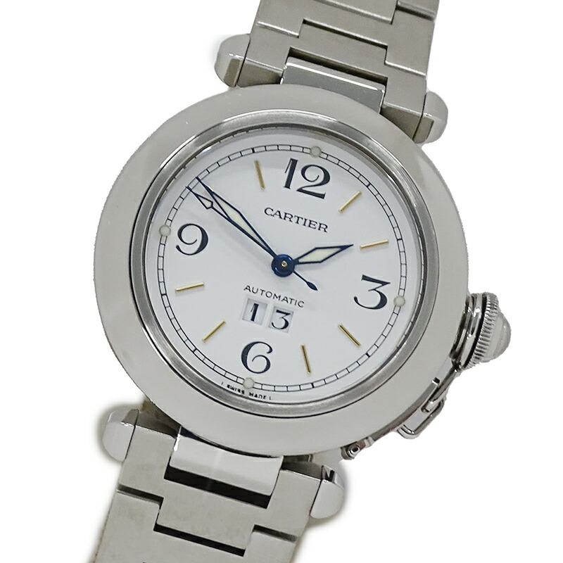 Cartier パシャC ビックデイト W31055M7 自動巻き時計 シルバー カルティエ/パシャCビッグデイト/型番：W31055M7/自動巻き