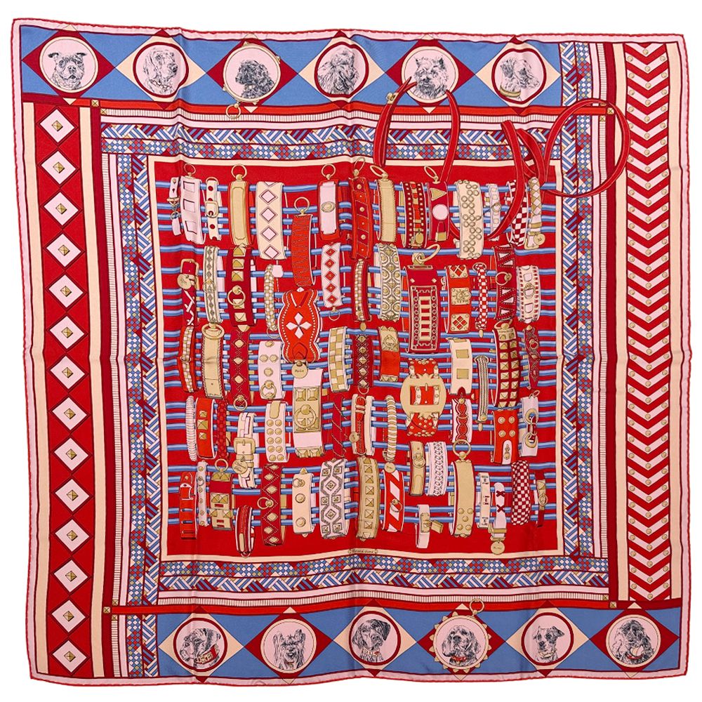 HERMESエルメス　ツイリー　首輪と犬　シルクスカーフ 新品未使用品 HERMES エルメス ツイリー 首輪と犬 シルク