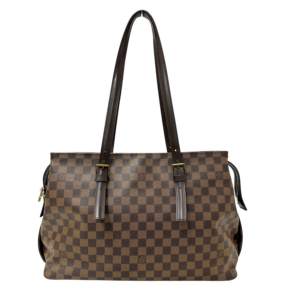【全品最大限度10％OFF!9日20時から16日１時59分まで】ルイ・ヴィトン LOUIS VUITTON 御徒面子 ダミエ レディース ブランド名 トートバッグ  ダミエキャンバス チェルシー ダミエエベヌ N51119 赤銅色 膝掛け 大収容能力 格好のいい 【中古】 バッグ・小物・ブランド雑貨-バッグ