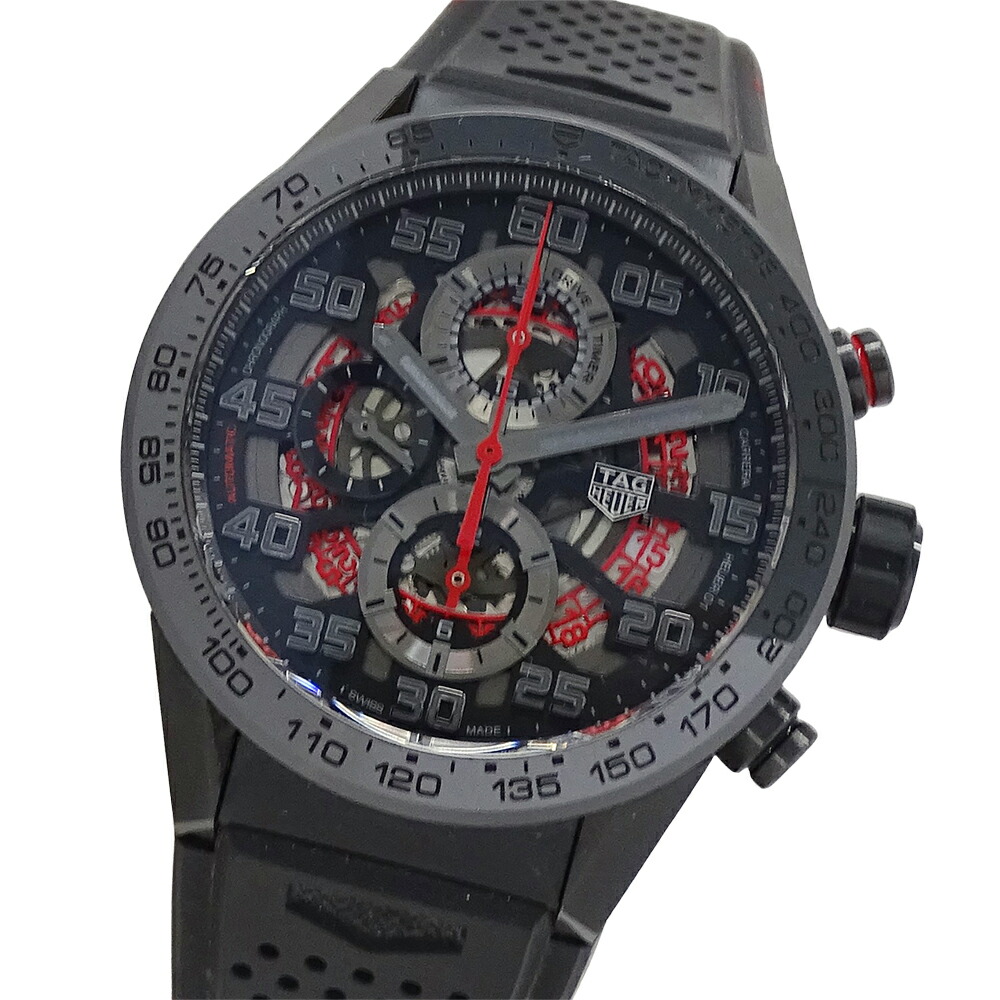 タグホイヤー TAG Heuer カレラ CAR201D FT6087 時計 メンズ ブランド キャリバー ホイヤー01 TOKYOエディション 自動巻き AT セラミック ラバー スケルトン 点検済み 【中古】