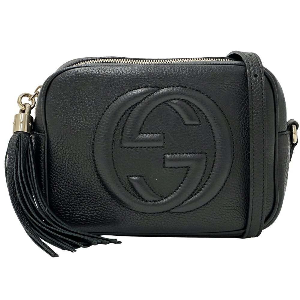 【ほぼ全品最大10％OFF！４日２０時から１０日２５時59分まで！】グッチ GUCCI バッグ レディース ブランド ソーホー ショルダーバッグ レザー ブラック 303364 タッセル インターロッキングG おしゃれ かわいい 【中古】