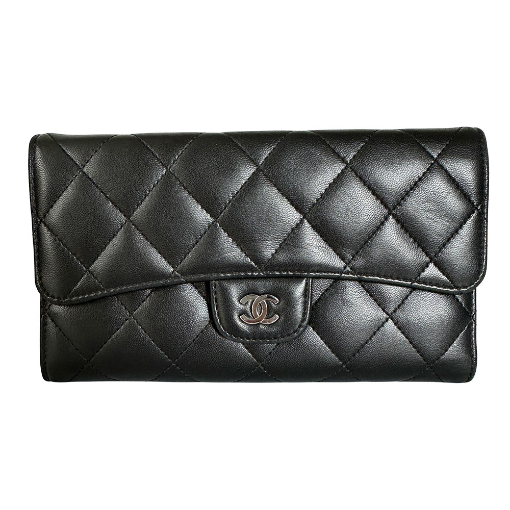 CHANEL ブラック 長財布 マトラッセ CHANEL シャネル 財布 長財布 AP0242 Y01588 ブラック